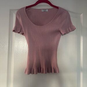 Workshop Republic Clothing Ribbed Mauve Top